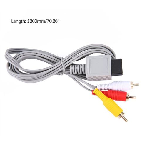 Câble Audio-Vidéo Av Composite Plaqué Or, 1.8 Mètres, 3 Rca, Pour Nintendo Wii, Blanc, Gris, Onleny