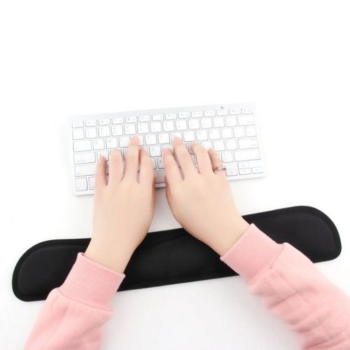 Tapis de souris en Gel antidérapant noir, Support repose-poignet, pour ordinateur de bureau, clavier de jeu, plateforme surélevée