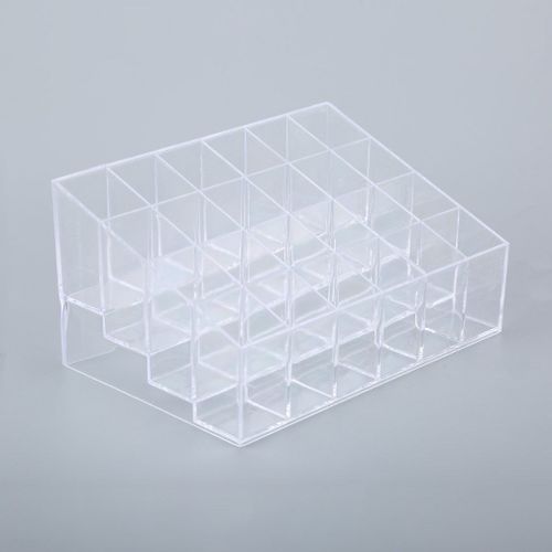 Organiseur de maquillage transparent trapézoïdal 1 pièces 24, rangement de rouge à lèvres, étui support, livraison directe, nouveau ZE00100 LESHP