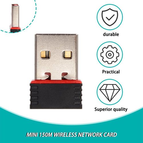 Mini 150M 150Mbps Carte Réseau Sans Fil 2.4G Adaptateur Wifi WLAN USB2.0 2dBi 802.11n/b/g Récepteurs pour Tablette/PC/TV Box/CCTV