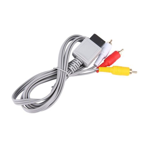 Câble Audio-Vidéo Av Composite Plaqué Or, 1.8 Mètres, 3 Rca, Pour Nintendo Wii, Blanc, Gris, Onleny