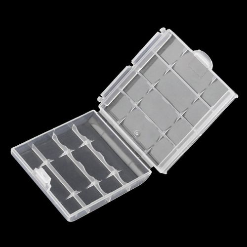 boîte de rangement de piles en plastique blanc, couvercle Transparent en plastique dur pour 4 piles AA AAA ZC163500