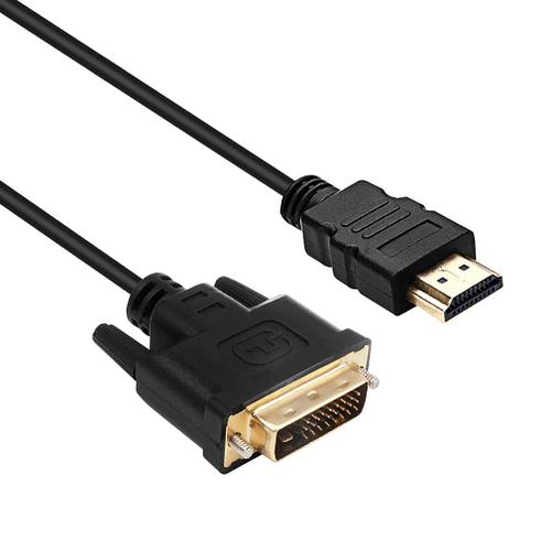 Câble HDMI vers VGA mâle de 1M, adaptateur mâle 24 + 1 DVI-D, plaqué or, 1080P pour projecteur DVD HDTV, PlayStation 4, PS4/3 TV BOX