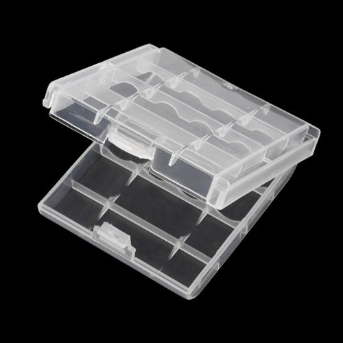 Boîte de rangement de piles en plastique blanc, boîtier en plastique dur, support de couvercle pour 4 piles AA AAA, Transparent