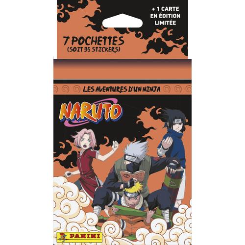 Stickers Naruto  Blister 7 Pochettes + 1 Carte Édition Limitée