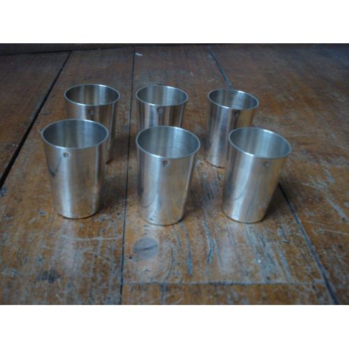 6 Gobelets À Liqueur En Argent Massif Poinçon Minerve 164g Ca 1900