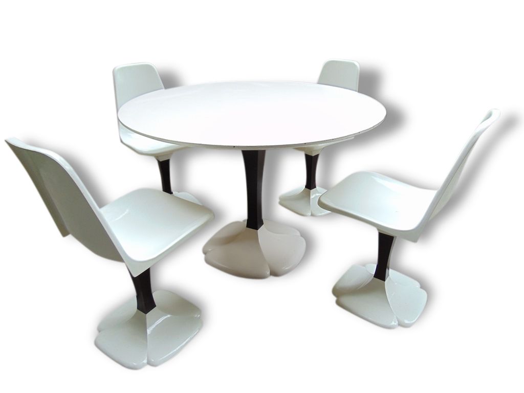 Salon Design Signe Gautier Table Et Quatre Chaises Tulipe Blanc