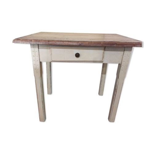 Table Dappoint Rectangulaire Blanche Et Bois Blanc