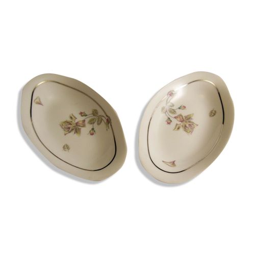 Paire De Raviers Haviland Limoges Dcor Floral Blanc