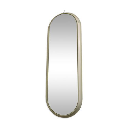 Miroir ovale bois laqu blanc 1960 blanc