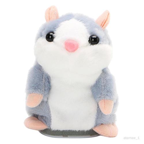 Hamster Talking Fait Ce Que Vous Dites, Jouet En Peluche Interactif Électronique, Amusant Pour Les Enfants De 2,3 Ans, Grise