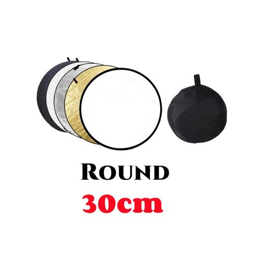 Réflecteur de photographie portable pliable,diffuseur de lumière rond,réflecteur narpour photo,5 en 1,30 cm,60 cm,80 cm,110cm,60 cm x 90cm,90cm x 120cm - Type 30cm