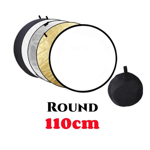 Réflecteur de photographie portable pliable,diffuseur de lumière rond,réflecteur narpour photo,5 en 1,30 cm,60 cm,80 cm,110cm,60 cm x 90cm,90cm x 120cm - Type 110cm