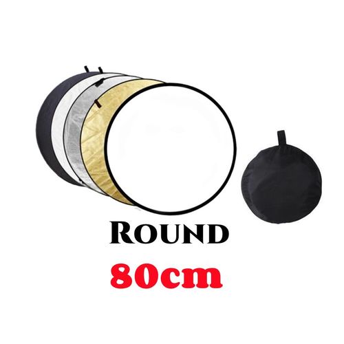 Réflecteur de photographie portable pliable,diffuseur de lumière rond,réflecteur narpour photo,5 en 1,30 cm,60 cm,80 cm,110cm,60 cm x 90cm,90cm x 120cm - Type 80cm
