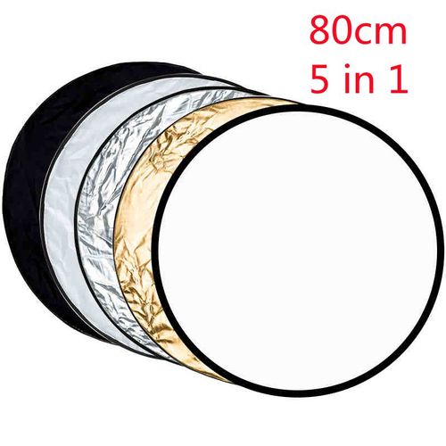Réflecteur de photographie rond 5 en 1,24/31/43 pouces,pour Studio,couleur or,argent,blanc,noir,translucide,Portable,pliable,Portable,Multi - Type 80cm