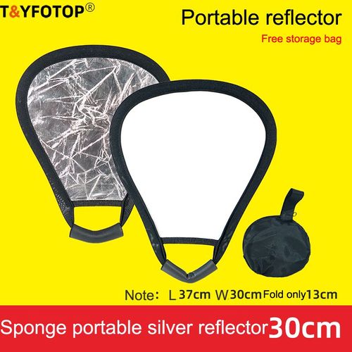 T & YFOTOP 30cm 60cm 80cm 110cm 90*120cm 2in1 5in1 7in1 Pliable Réflecteur De Lumière De Studio de Photographie Réflecteur - Type 30cm White Silver #B