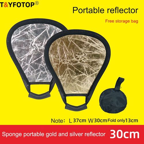 T & YFOTOP 30cm 60cm 80cm 110cm 90*120cm 2in1 5in1 7in1 Pliable Réflecteur De Lumière De Studio de Photographie Réflecteur - Type 30cm Gold Silver #A