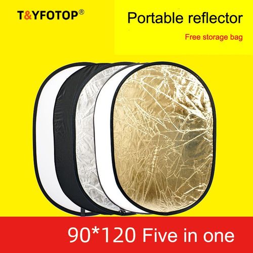 T & YFOTOP-Réflecteur de studio photo portable pliable,lumière narmulti-disques,accessoires de photographie,90x120cm,5 en 1 - Type 90x120cm 5 in 1