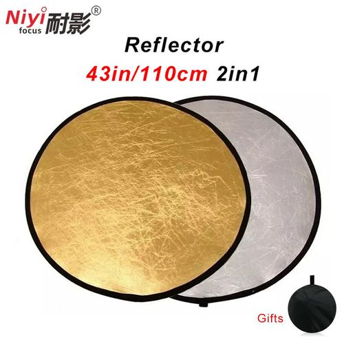 Réflecteur de photographie accessoires de photographie réflecteur de lumière de Studio diffuseur de couleur batterie de Photo 5 en 1 - Type 110cm Gold Silver