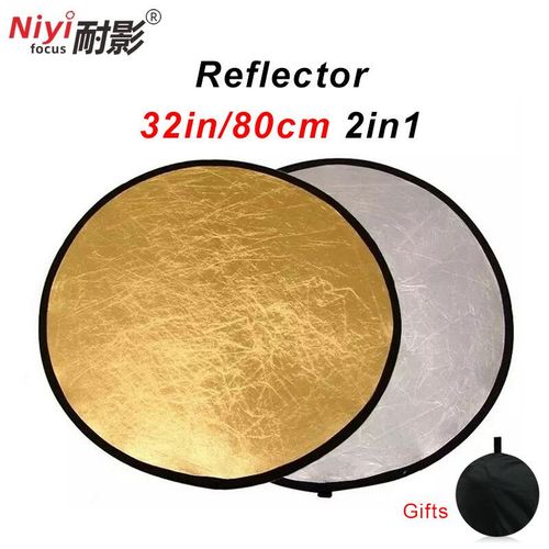 Réflecteur de photographie accessoires de photographie réflecteur de lumière de Studio diffuseur de couleur batterie de Photo 5 en 1 - Type 80cm Gold Silver