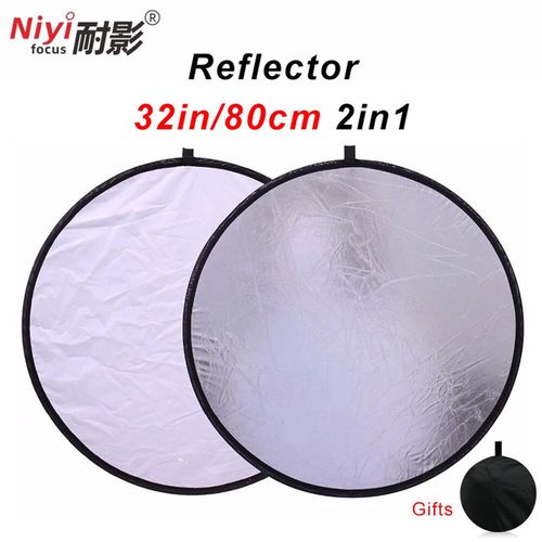 Réflecteur de photographie accessoires de photographie réflecteur de lumière de Studio diffuseur de couleur batterie de Photo 5 en 1 - Type 80cm Silver White