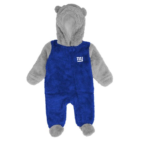 Grenouillère Polaire À Fermeture Éclair Pour Nouveau-Né Et Bébé, Couleur Royal/Gris, Motif Game Nap Des New York Giants