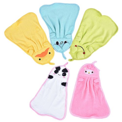 Serviette De Cuisine En Peluche Douce, 1 Pièce, Animal Mignon, Panda, Canard, Serviette De Salle De Bain, Couleur Aléatoire, Velours De Corail, Absorbant, Chiffon