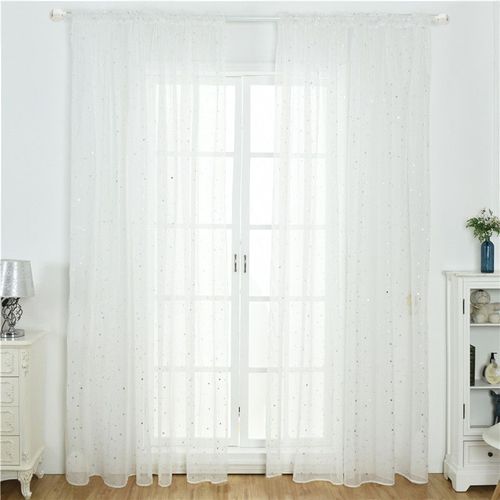 Rideaux En Tulle Étoile De Fil Brillant Pour Salon Voilage Moderne Pour La Chambre À Coucher All-Match Avec Rideaux De Fenêtre