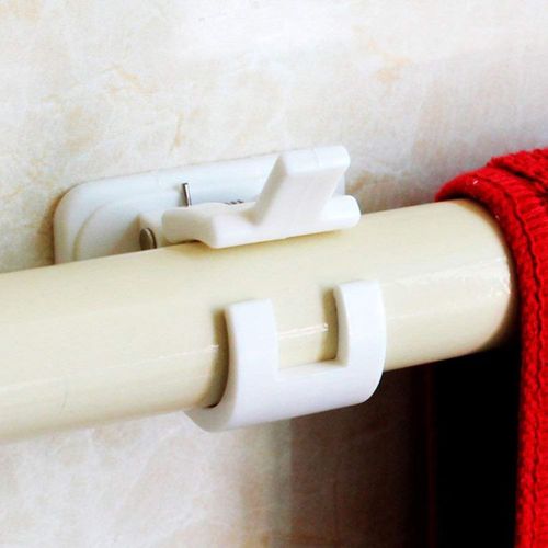 Crochet De Fixation Pour Rideau De Douche, Clip De Suspension En Bout De Tige Blanche Pour Rideau De Salle De Bain, Crochet De Fixation Pour Rideau Domestique, Cintre Durable