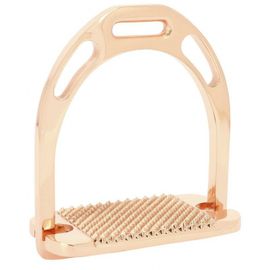 Étriers Feeling "Large Pro" Aluminium - Couleur : Coloris Or Rose, Taille : 11,5 Cm Pour Cavaliers, Équitation
