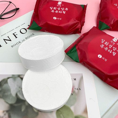 Serviettes En Microfibre Compressées, 1 Pièce, Pratique, Facile À Transporter, Voyage, Camping, Maquillage, Nettoyage, Mini Bain, Spatules, Tube Portable