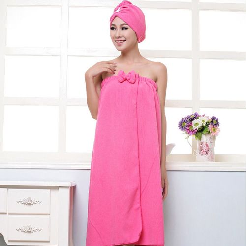 Serviette Enveloppante De Bain Pour Femmes, Couleur Unie, Léger, Mignon, Portable, Peignoir, Jupe De Bain Pour La Maison, Douche, Salle De Bain, En Stock
