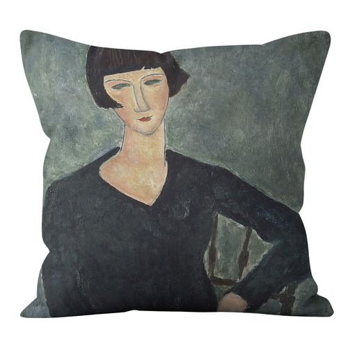 Housse D'oreiller Imprimée Artistique Européenne, Taie D'oreiller Minimaliste En Coton Et Lin, Taie D'oreiller Rétro Pour Câlin, Décoration De Canapé