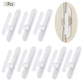 Porte-Cordon Adhésif Pour Rideau, 8 Pièces, Crochets Pour Cordon De Store, Multi-Usages, Pour Maison, Salon, Chambre À Coucher