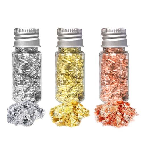 Feuille De Dorure Métallique À Paillettes, 3 Pièces, Pour Bricolage, Artisanat, Film De Décoration Pour Nail Art, Décalcomanie Pour Peinture, Accessoires De Bricolage