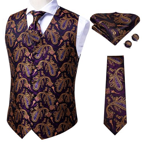 Hi-Aught-Jacquard Glaaught Hanky Lèvent De Manchette Pour Homme,Gilet Pour Homme,Veste Xl,Noir,Or,Bleu Marine,Gris,Rouge,Bordeaux