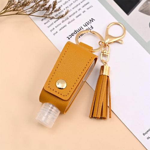 Porte-clés de santé en cuir, Mini bouteille de pour les mains de 30ML, bouteille d'alcool d'eau Portable, , étui en cuir, chaîne pendentif