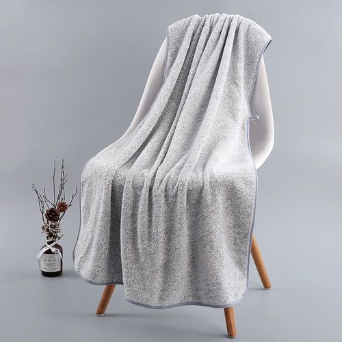 Serviette De Bain En Fiber De Velours Et Charbon De Bambou Pour Adulte, 70x140cm, En Fiber De Corail, À Séchage Rapide, Douce Et Absorbante, Couleur Unie, Pour La Salle De Bain