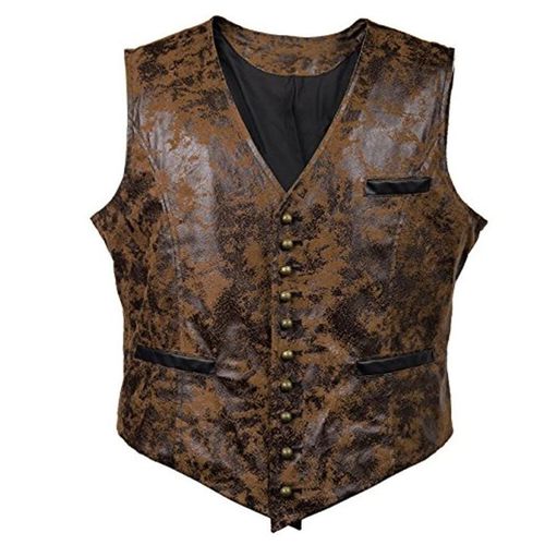 Costume De Cosplay Steampunk Pour Hommes,Veste En Faux Cuir,Bouton Rivet,Manteau De Cow-Boy À La Taille,2020