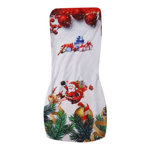 Housse De Chaise Décorative Pour Noël, Motif Élan, Père Noël, Cloche Dorée, Motif De Dessin Animé, Cadeau Pour La Maison, 2022