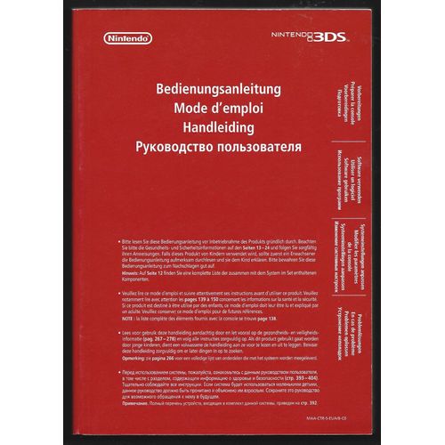 Mode D'emploi Console Nintendo 3ds