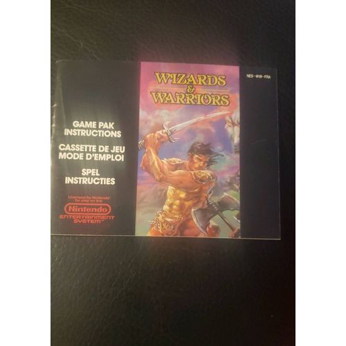 Notice De Jeu Nintendo Nes Wizards Et Warriors