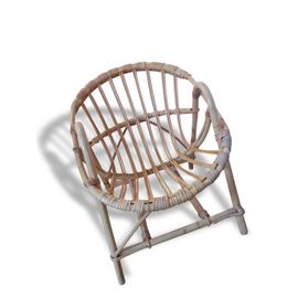 Fauteuil Coquille En Rotin Modle Enfant Jaune