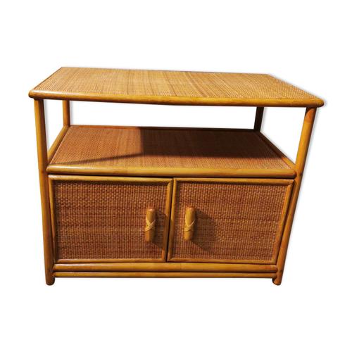 Console En Rotin Vintage Annes 7080 Jaune