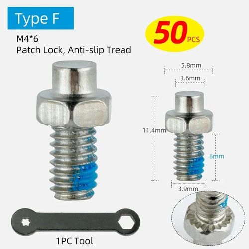 Outil De Type F 50pcs N - Goujon Anti-Ski Pour Pédales De Vélo, Clou À Broche M4, Accessoires De Vélo En Option
