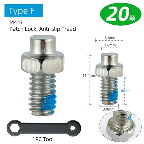 Outil De Type F 20pcs N - Goujon Anti-Ski Pour Pédales De Vélo, Clou À Broche M4, Accessoires De Vélo En Option