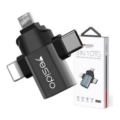 YESIDO Adaptateur OTG 3 en 1 TYPE-C/MICRO USB/FOUDRE,JL656