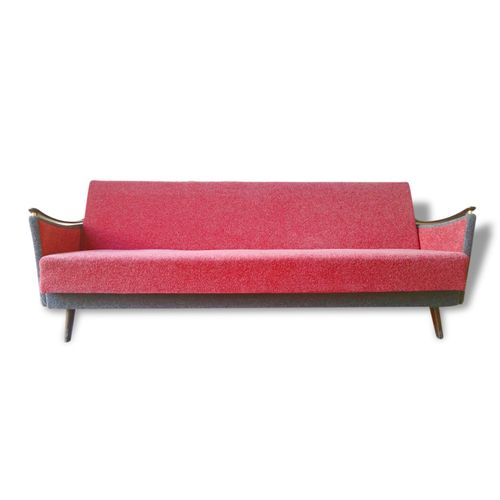 Canap Daybed Convertible Annes 50 60 Vintage Daposorigine Parfait Etat Rouge