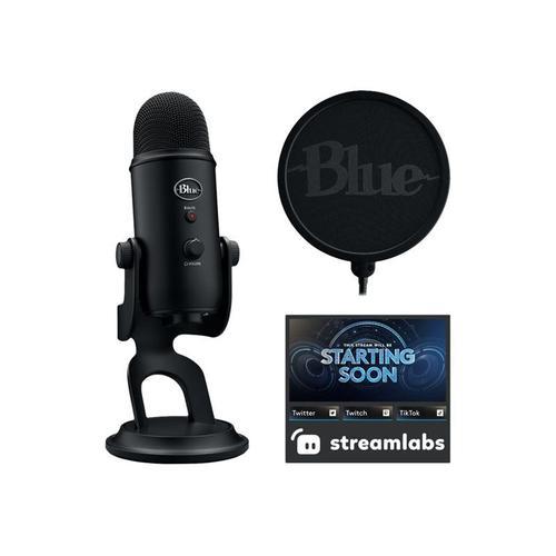 Blue Microphones Yeti - Game Streaming Kit microphone - USB - noir - avec thèmes et filtre pop de Streamlabs