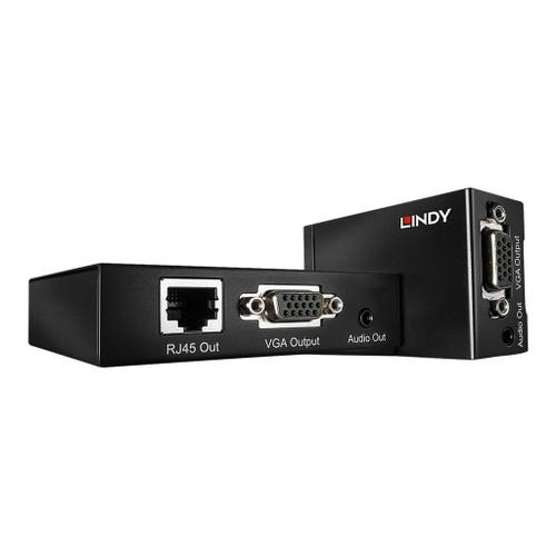 LINDY VGA & Audio Cat.5/6 Extender - Prolongateur audio/vidéo - jusqu'à 300 m